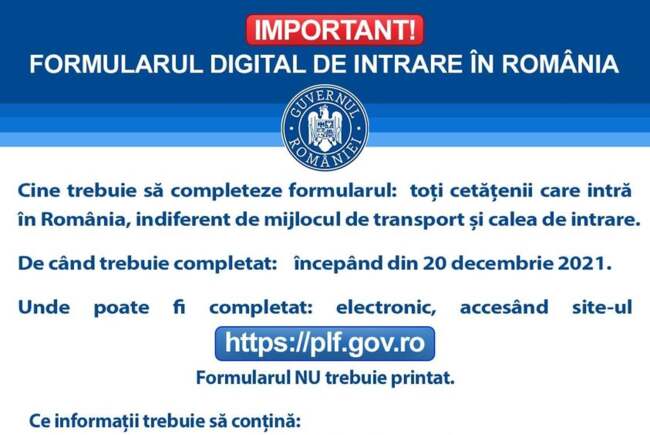 Video. Cum va “funcționa” formularul digital de intrare în România - ARADON