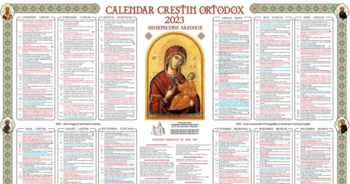 A apărut Calendarul CreştinOrtodox pe 2023 ARADON