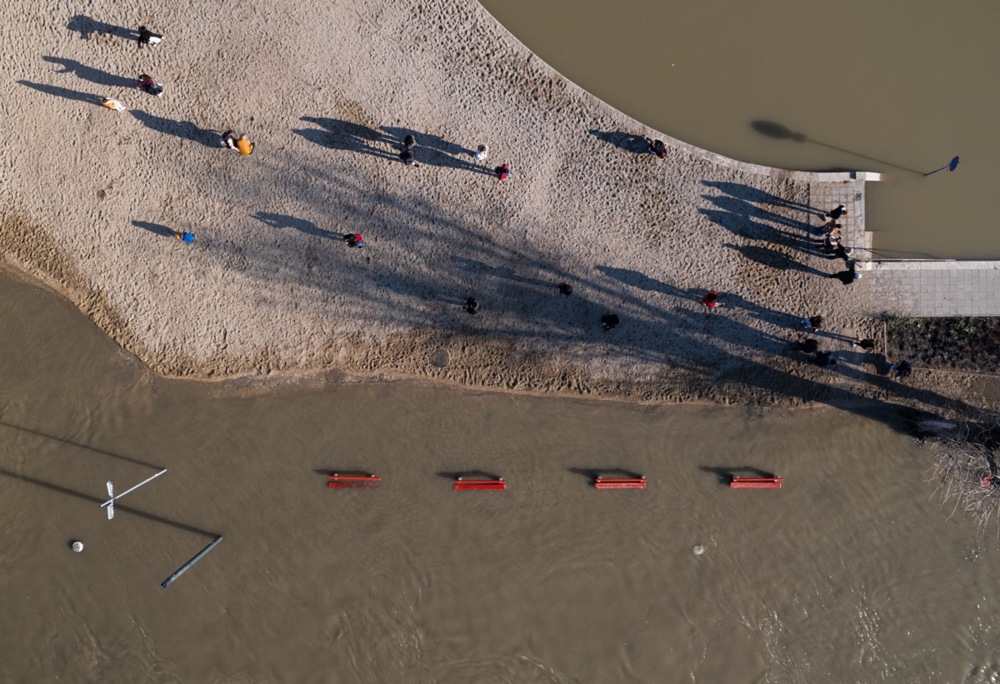 The river Danube floods parts of Budapest following the recent rains and snow